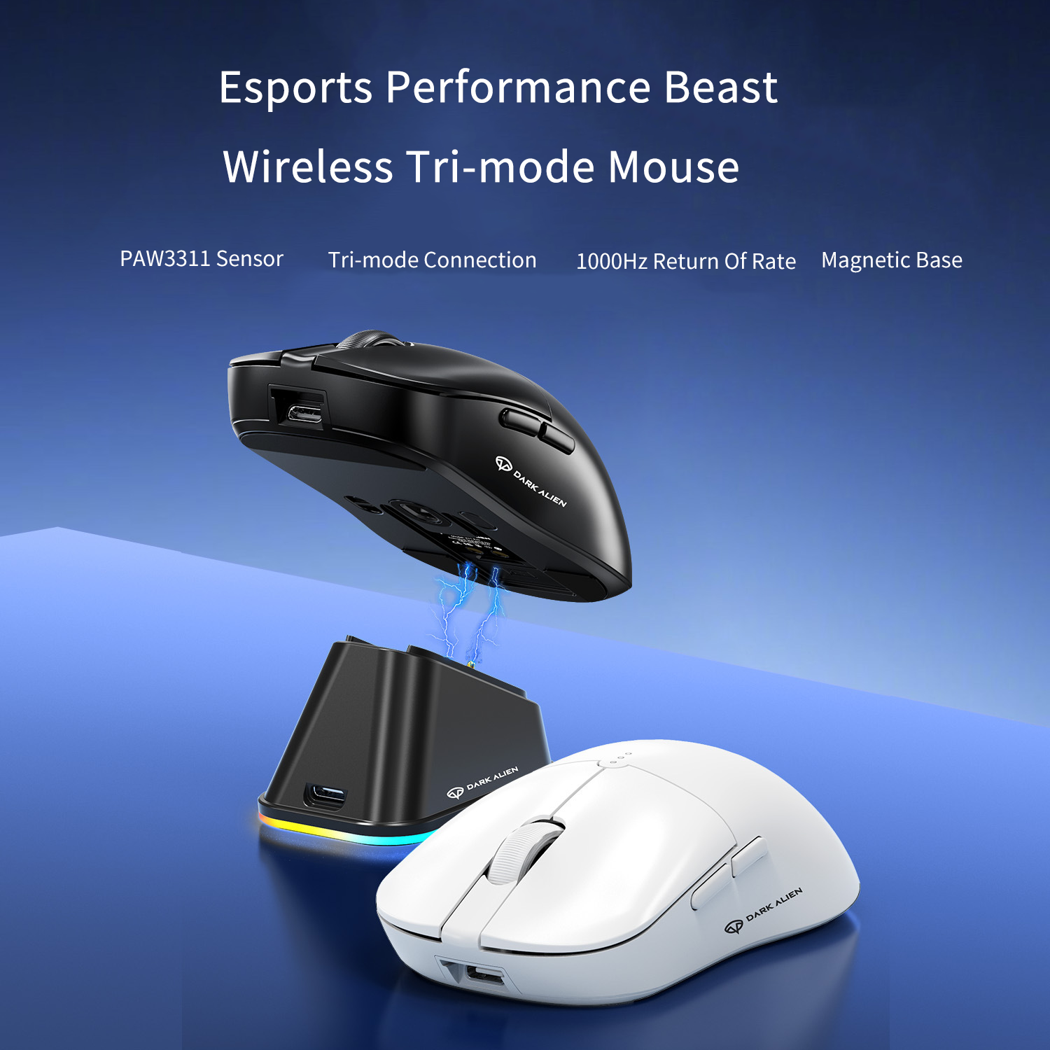 Esports Gaming Mouse Weight Adjustable - Wireless Tri-mode Game Mouse 12000 DPI