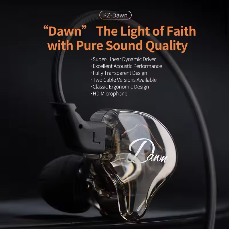 Esports Gaming Earphones - Hot KZ Dawn Dynamic Earphones In