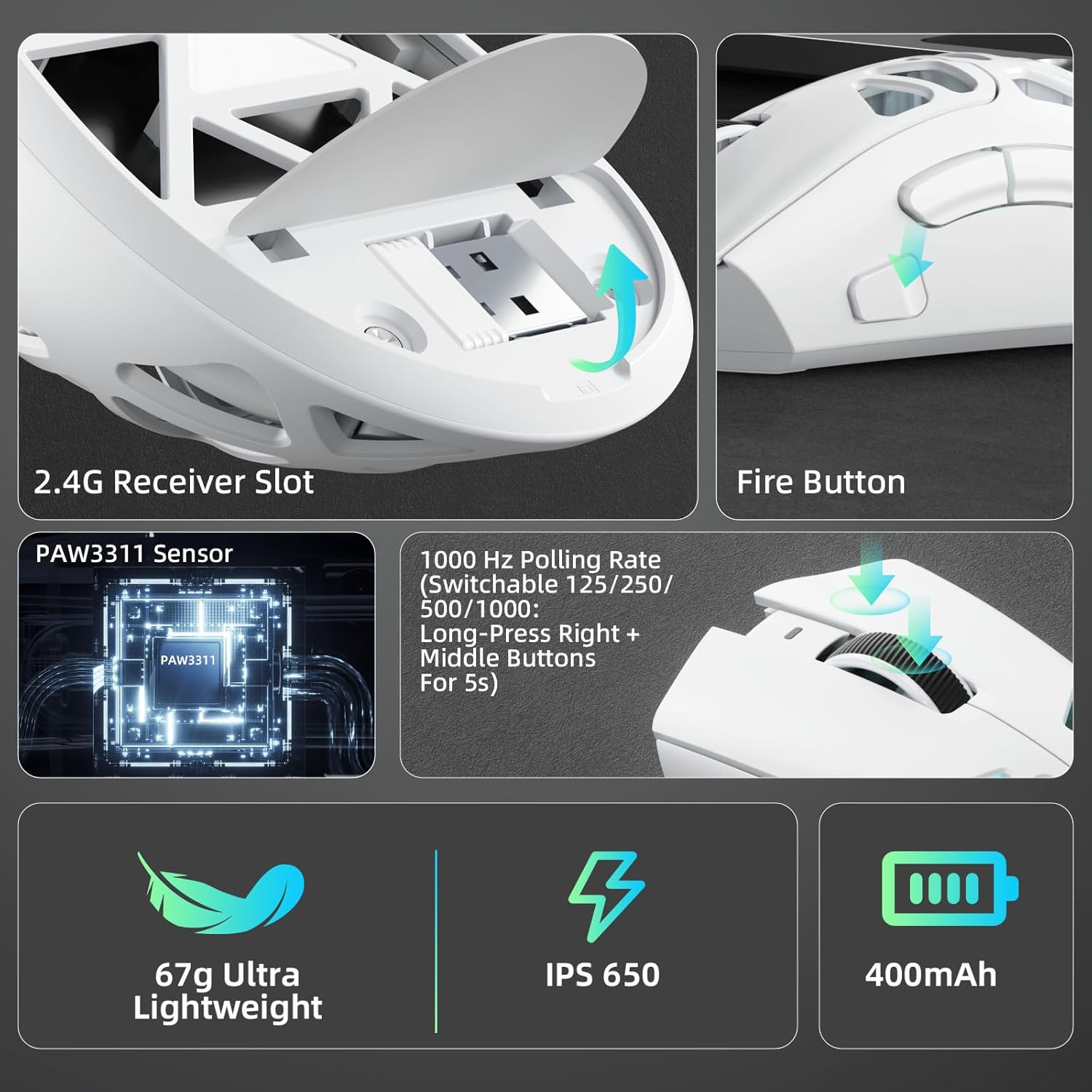 AULA SC620 Wireless Mouse Wire - Esports Gaming Mouse Weight Adjustable recensie en prijs