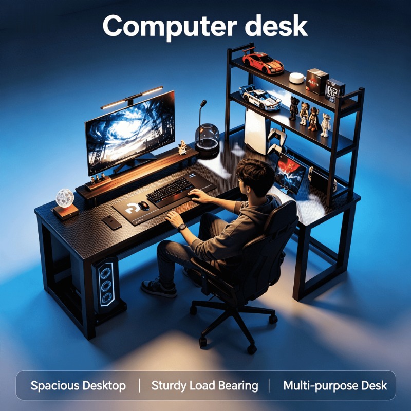 Adjustable Height L Shaped Cor - Esports Gaming Table recensie en prijs