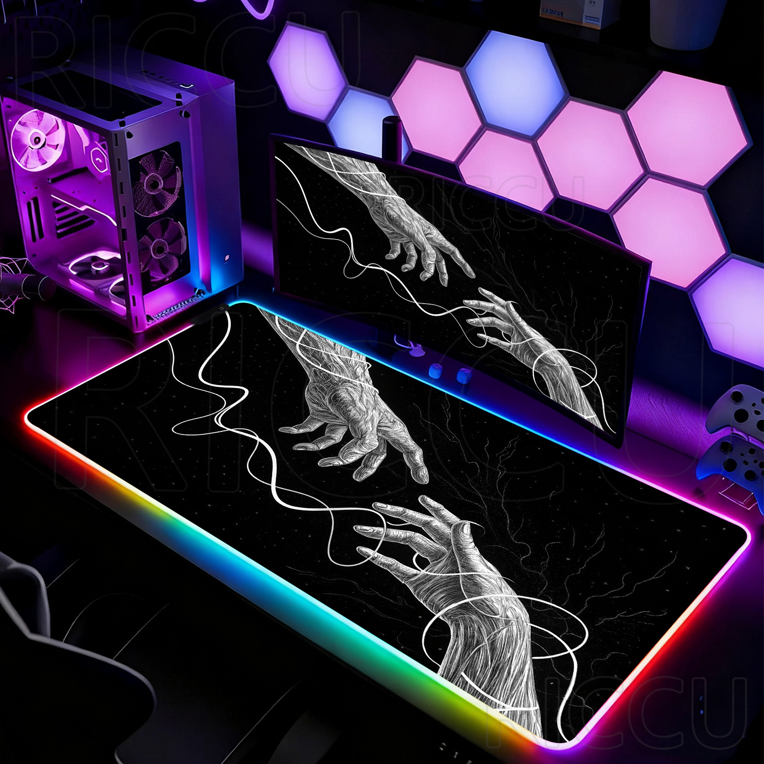 RGB XXL HD Large Black White G - Esports Gaming Setup recensie en prijs