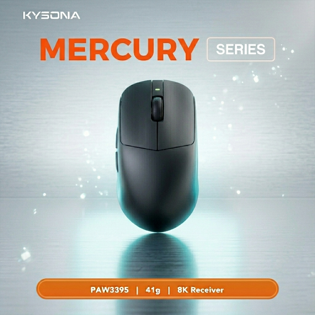 KYSONA Mercury Pro PAW3395 Wir - Esports Gaming Mouse Weight Adjustable recensie en prijs